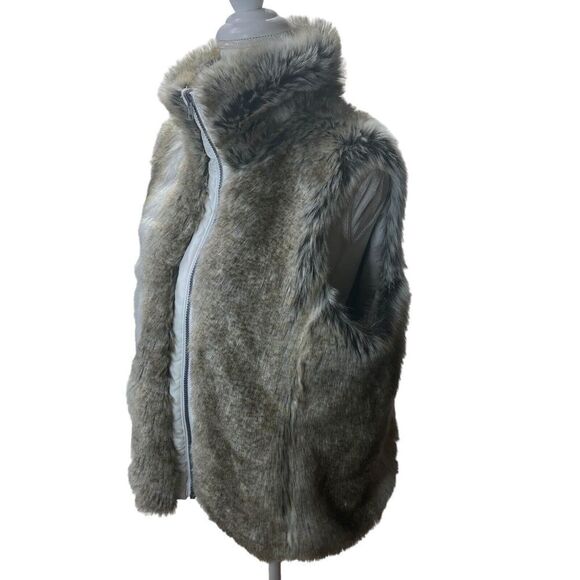 Weatherproof Company Vest Womens M Reversible Faux Fur & White Brown Animal - Picture 5 of 10